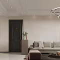 Elegant Modern Living Dining Room Interior With Pink Sofa And Marble Dining Table