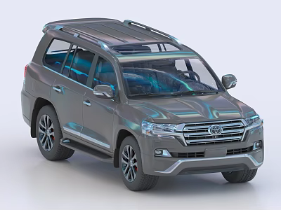 Silver Toyota SUV With Roof Rack And Sleek Exterior Design 3d model