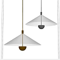 Modern Minimalist Pendant Lights With White Shades And Metallic Bases For Interior Decor