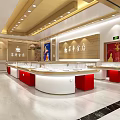 Luxury Jewelry Store Interior With Elegant Display Counters And Exquisite Gold Jewelry Exhibits