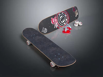 High Quality Skateboard Sports Equipment With Custom Graphic Design And Durable Wheel Components 3d model