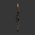 Modern Black and Orange Compound Bow With Pulley System Bowstring Sight And Grip 3d model