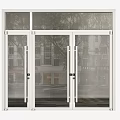 Modern Glass Entrance Doors With White Frame And Building Reflections Design