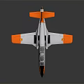 White and Orange Passenger Plane Model Featuring Cockpit Design 74 30 and Reflection 3d model
