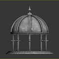 Detailed Stone Dome Architectural Structure With Circular Base And Support Columns 3d model