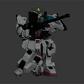 White Blue Red Gundam Model Standing With Long Rifle Green Red Head And 08 Marking