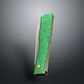 Green Engraved Folding Knife With Exquisite Patterns And Sleek Handle Design 3d model