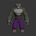 3D Animal Character Model With Spotted Upper Body Purple Pants And Orange Feet