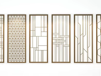 Modern metal partition combination 3d model