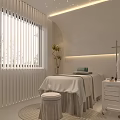 Modern Beauty Hair Salon Interior With Relaxing Treatment Beds And Elegant Lighting Setup