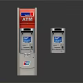 Red And Gray ATM Banking Equipment Standing And Wall Mounted Designs With Digital Screen