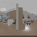 Elegant Modern Beauty Hair Salon Interior With Reception Sofa Chandelier And Mirrors