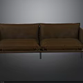 Modern Brown Two Seater Sofa With Metal Legs And Sleek Design