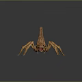 Fierce Game Movie Monster Character with Multiple Legs Sharp Teeth Long Tail and Textured Skin
