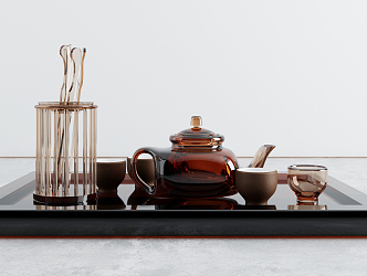 Modern Tea Set Tea Set 3d model