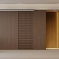 Modern Minimalist Living And Dining Room With Wooden Panel Walls And Recessed Lighting