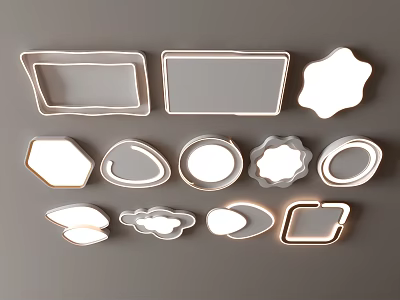 Modern Ceiling Lights With Various Shapes And Decorative Designs For Interior 3d model