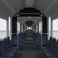 Modern Tram With Orange Black White Exterior Design And Large Windows 3d model