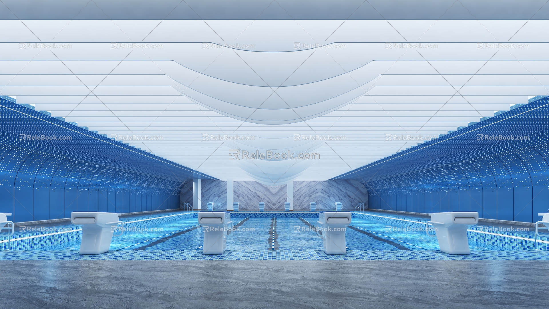 Swimming pool indoor swimming pool indoor swimming pool platform hanging swimming 3d model