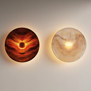 Modern Light Transparent Stone Wall Lamp Round Wall Lamp Large Wall Lamp 3d model