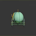 Blue Fairy Tale Pumpkin Carriage With Golden Accents Pink Interior And Green Wheels