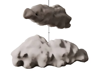 Cloud Shaped Modern Layered Chandelier For Soft Home Interior Lighting 3d model