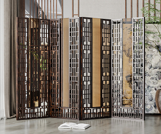 New Chinese Style Screen Partition 3d model