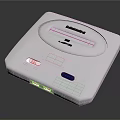 White Compact Electronic Device With Circular Design Slot And Blue Button Interface