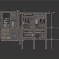 Industrial Equipment With Multi level Metal Framework Platforms And Control Panels
