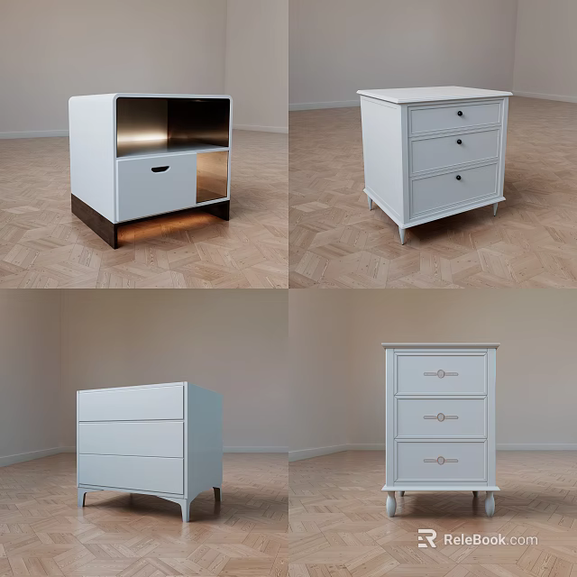 White Modern Chest of Drawers with Stylish Design for Home Decor 3d model 