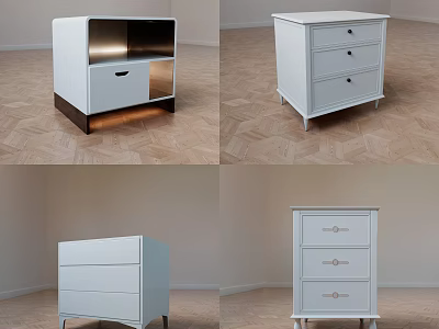 White Modern Chest of Drawers with Stylish Design for Home Decor 3d model