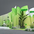 Flowery Spring Photo Check In Spot With Green Curved Structure And White Flowers