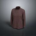 Warm Brown Turtleneck Sweater With Knitted Texture For Casual Wear