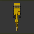 Detailed Yellow Construction Excavator With Tracked Undercarriage And Front Bucket