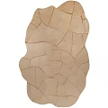 Shaped Carpet With Unique Cracked Texture Irregular Shape And Beige Color Design 3d model