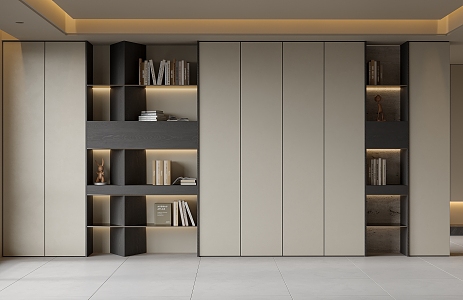 Bookcase Whole Wall Cabinet Locker 3d model