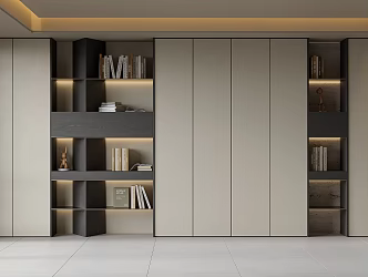 Bookcase Whole Wall Cabinet Locker 3d model