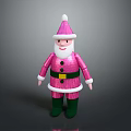 Santa Claus Doll in Pink Sparkly Outfit with White Beard Green Boots and Black Buttons