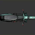 Green Vintage Scooter With Black Seat And Red Accents On Dark Background