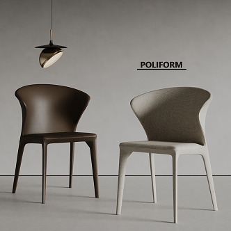 poliform modern dining chair single chair chandelier 3d model