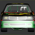 NASCAR Number 51 Race Car With Blue Green Red Color And MILKO Logos