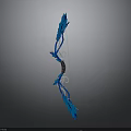 Blue Decorative Bow Design With Intricate Carvings And Taut Bowstring