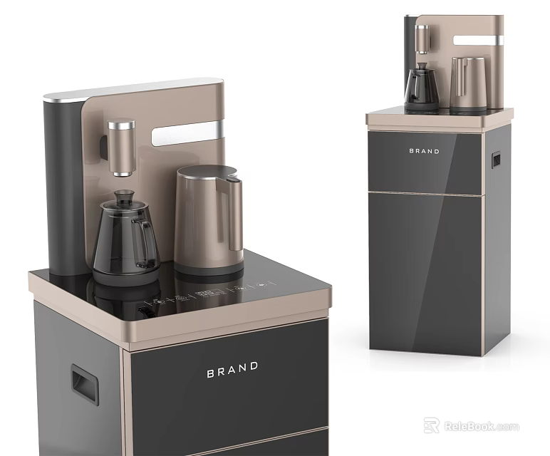 Sleek Modern BRANO Daily Electrical Appliances For Kitchen With Integrated Countertop And Coffee Maker Kettle 3d model 