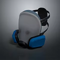 Firefighting Respirator Mask With Blue Filters And Black Strap For Safety Protection