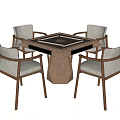Quiet Mahjong Tables and Chairs 3d model