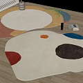 Colorful Irregular Shaped Area Rugs With Artistic Design For Living Room