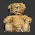 Black Wooden Table Surface With Brown Teddy Bear Decoration And Reflective Finish