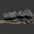 Modern 3D Geological Model Displaying Rock Formation And Sand Terrain Structure 3d model