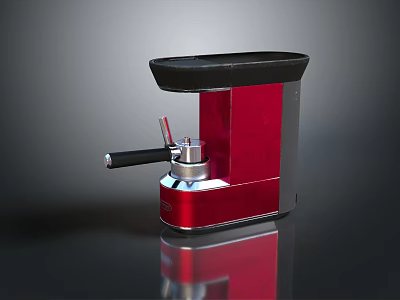 Modern Design Red And Black Kitchen Appliance With Black Handle And Silver Metal Parts 3d model
