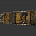 Mechanical Character With Rusty Metal Structure And Yellow Industrial Components